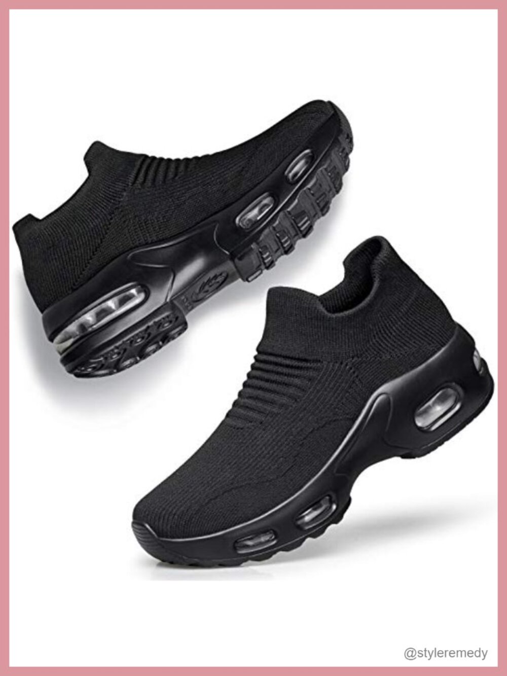 Slip On Sock Sneakers Air Cushion Mesh Walking Shoes Comfortable